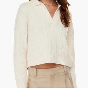 Aritzia Ivory V-Neck Sweater